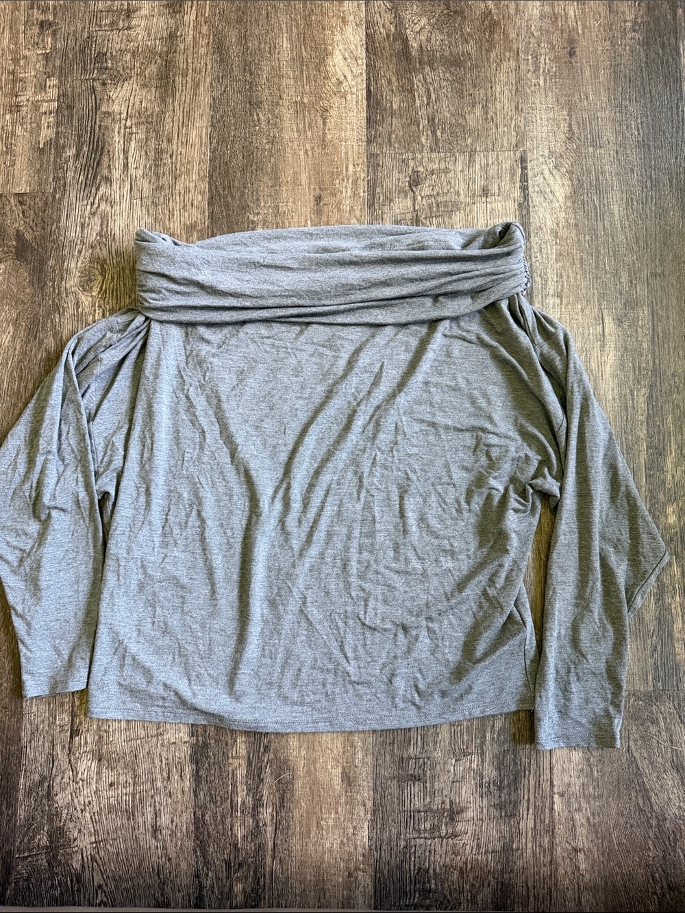Express Light Gray Off-the-Shoulder Foldover Sweater NWT